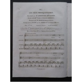 BERTON H. Les Deux Mousquetaires No 5 Chant Piano ou Harpe ca1820