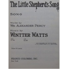 WATTS Wintter The Little Shepherd's Song Chant Piano