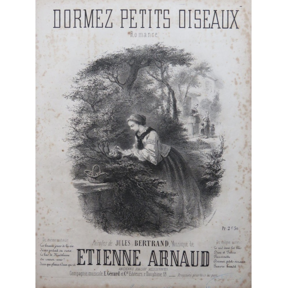 ARNAUD Étienne Dormez petits oiseaux Chant Piano ca1860