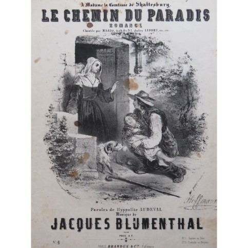 BLUMENTHAL Jacques Le chemin du paradis Chant Piano ca1856