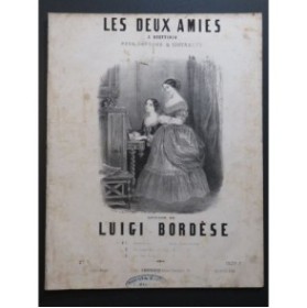BORDÈSE Luigi Les Deux Amis Heures du Soir Chant Piano ca1854