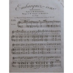 DE BEAUPLAN Amédée Embarquez-vous Chant Piano ca1820