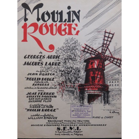 AURIC Georges LARUE Jacques Moulin Rouge Chant Piano 1953
