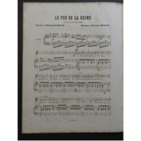 MAYER Ernest Le Fou de la Reine Chant Piano ca1845