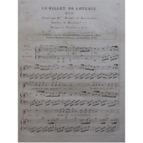 ISOUARD Nicolo Le Billet de Loterie No 1 Chant Piano ou Harpe ca1810