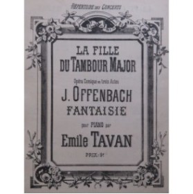 TAVAN Emile Fantaisie sur La Fille du Tambour Major Piano Violon