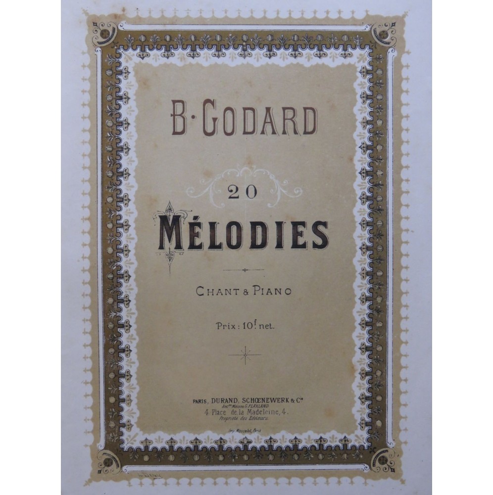 GODARD Benjamin 20 Mélodies Piano Chant ca1880