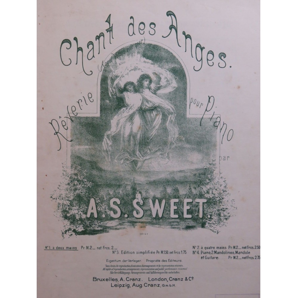 SWEET A. S. Chant des Anges Piano ca1885