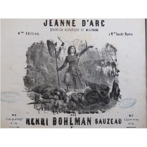 BOHLMAN SAUZEAU Henri Jeanne d'Arc Piano ca1850