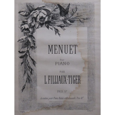 FILLIAUX-TIGER Louise Menuet Piano Violon Violoncelle ca1880