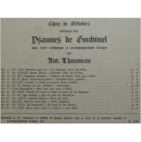 LHOUMEAU Antoine Psaumes de Goudimel Chant Orgue 1909