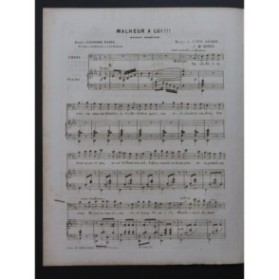 ABADIE Louis Malheur à lui Chant Piano ca1850