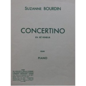 BOURDIN Suzanne Concertino en ré mineur Piano 1961