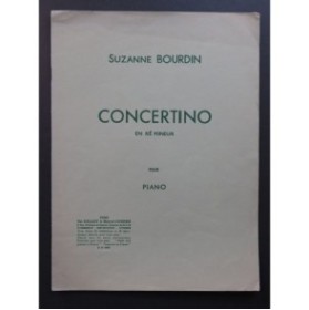 BOURDIN Suzanne Concertino en ré mineur Piano 1961