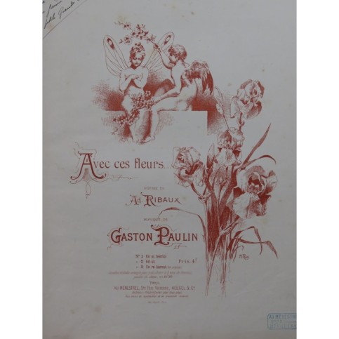 PAULIN Gaston Avec ces Fleurs Chant Piano ca1880