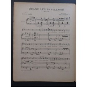 VERCOLIER J. Quand les Papillons Chant Piano 1912