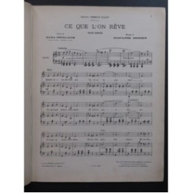 REIGER Rodolphe Ce que l'on rêve Chant Piano 1902