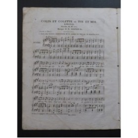 BERTON H. Colin et Colette ou Toi et Moi Chant Piano ca1820