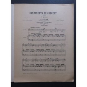 HAYDN Joseph Canzonetta de Concert 17e Quatuor Chant Piano ca1920