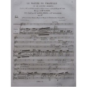 PAËR Ferdinand Le Maître de Chapelle No 1 Chant Piano ou Harpe 1821