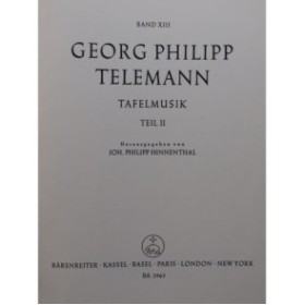 TELEMANN G. Ph. Tafelmusik Teil II Orchestre 1962