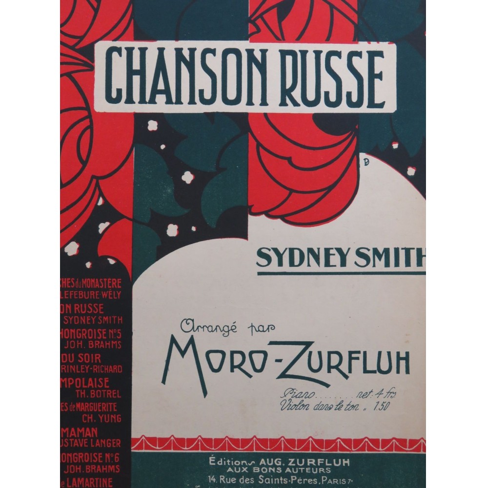 SMITH Sydney Chanson Russe Piano 1929