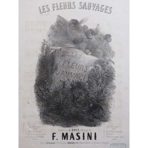 MASINI F. Les Fleurs Sauvages Chant Piano ca1850
