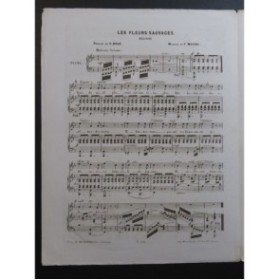 MASINI F. Les Fleurs Sauvages Chant Piano ca1850