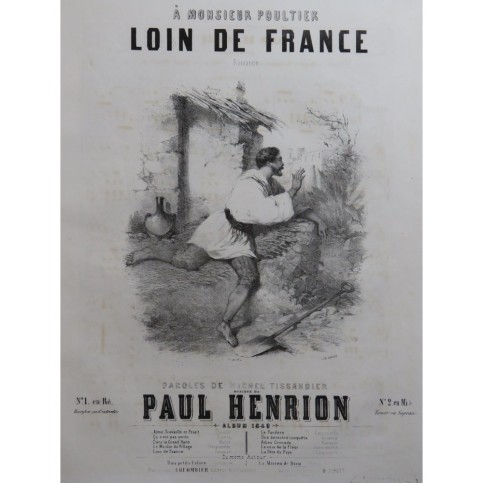 HENRION Paul Loin de France Chant Piano 1849