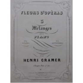 CRAMER Henri Mélange sur la Juive Piano ca1858