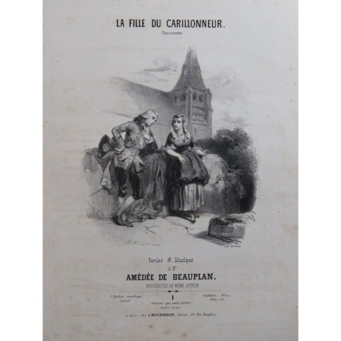 DE BEAUPLAN Amédée La Fille du Carillonneur Chant Piano ca1840