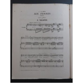 TAGLIAFICO D. Aux Femmes Chant Piano ca1895