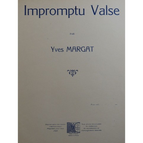 MARGAT Yves Impromptu Valse Piano 1947