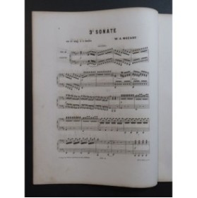 MOZART W. A. Sonate No 3 Ré Maj Piano 4 mains ca1860