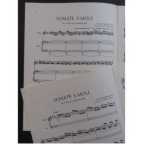 BACH J. S. Sonate E moll BWV 1023 Piano Violon