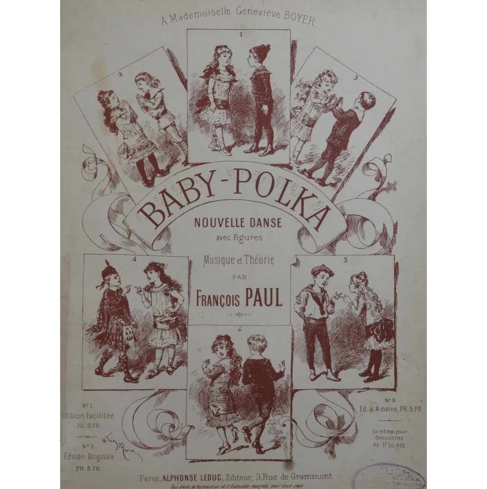 PAUL François Baby Polka Piano Danse 1889