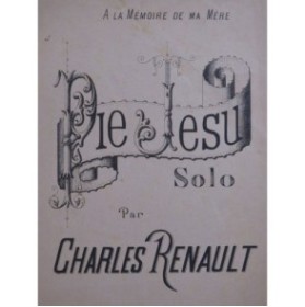 RENAULT Charles Pie Jesu Chant Orgue