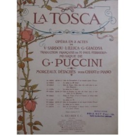 PUCCINI Giacomo La Tosca Solo de Cavaradossi Chant Piano 1903