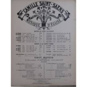 SAINT-SAËNS Camille Ave Verum Chant Orgue ca1900