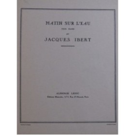 IBERT Jacques Matin sur l'eau Piano 1956