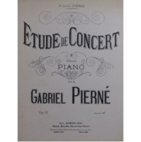 PIERNÉ Gabriel Étude de Concert Piano 1949