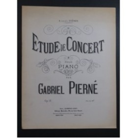 PIERNÉ Gabriel Étude de Concert Piano 1949