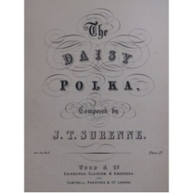 SURENNE J. T. The Daisy Polka Piano ca1860