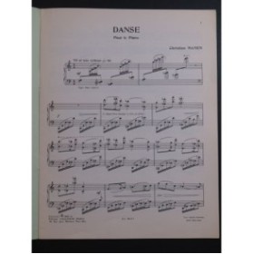 MANEN Christian Danse Piano 1966