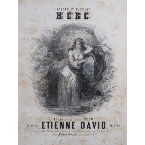 DAVID Étienne Hébé Piano ca1850