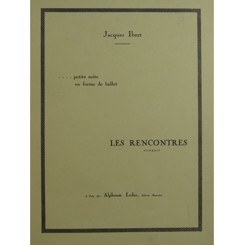 IBERT Jacques Les Rencontres Piano