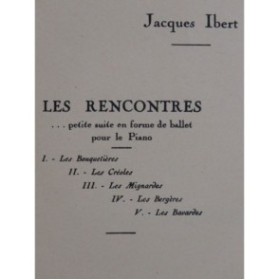 IBERT Jacques Les Rencontres Piano