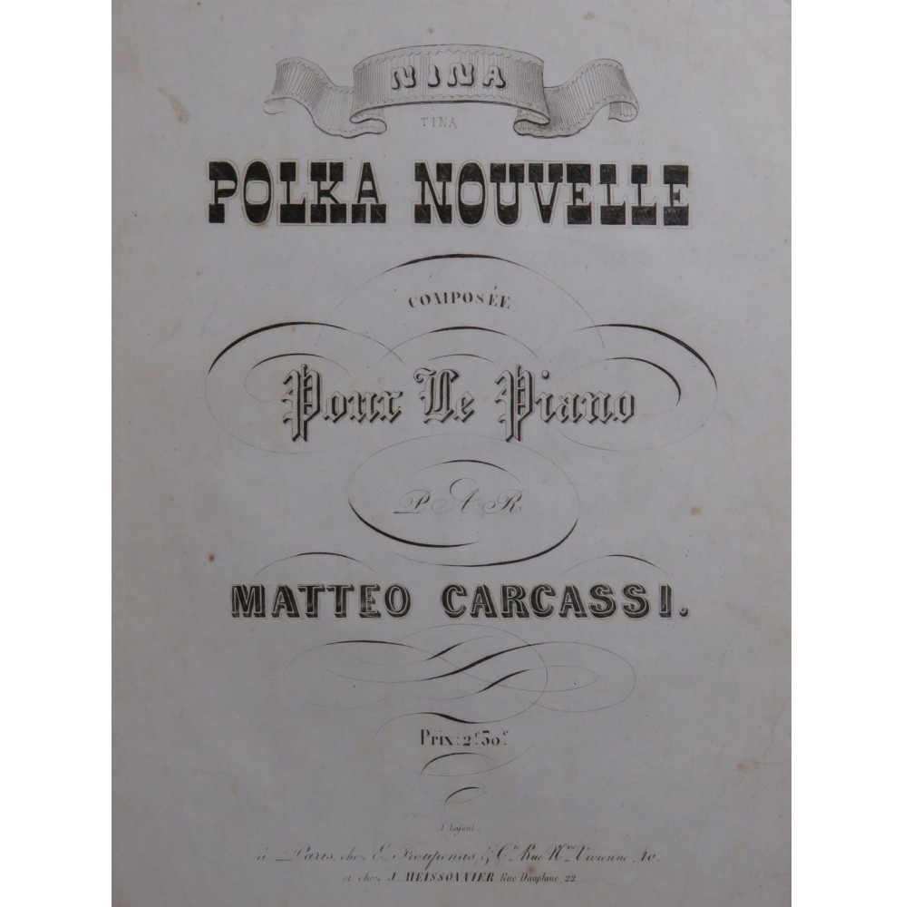 CARCASSI Matteo Polka Nouvelle Piano ca1830