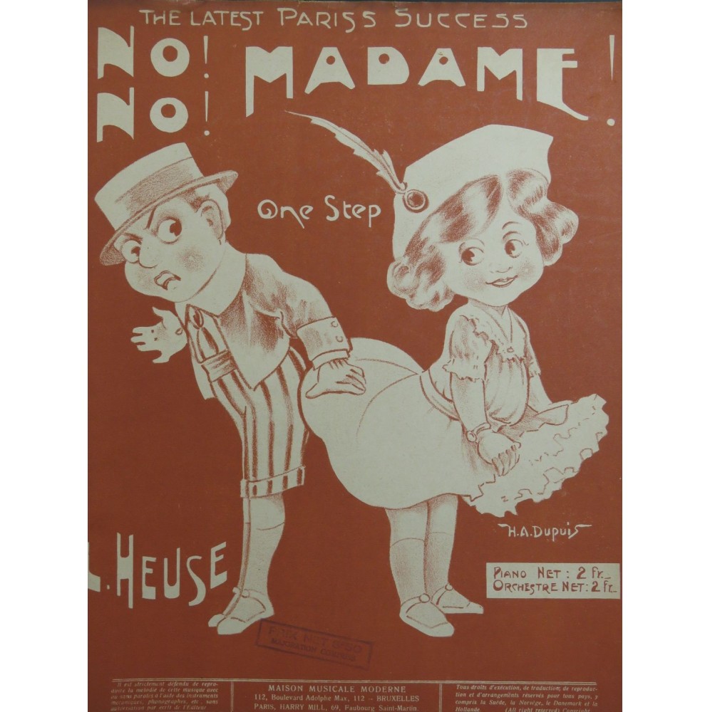 HEUSE L. No! No! Madame! Piano 1922