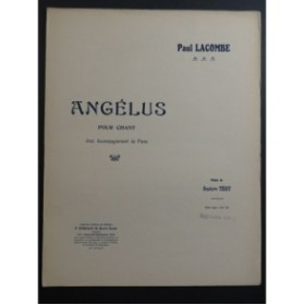 LACOMBE Paul Angélus Chant Piano ca1910